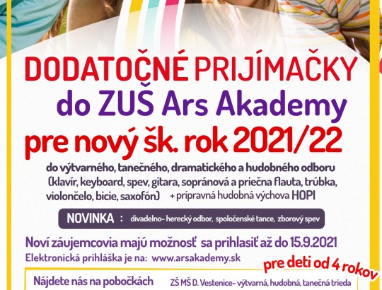 Dodatočné prijímačky pre nový školský rok 2021/2022 už od 30.augusta 2021